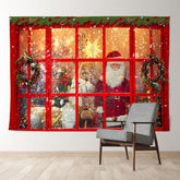 Aperturee - Santa Claus Outdoor Window Merry Christmas Backdrop