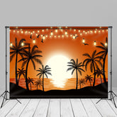 Aperturee - Seagull Sunset Hawaii Beach Summer Photo Backdrop