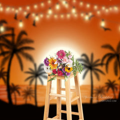 Aperturee - Seagull Sunset Hawaii Beach Summer Photo Backdrop