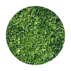 Aperturee - Simple Green Leaves Round Birthday Backdrops
