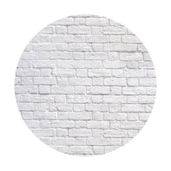 Aperturee - Simple White Bricks Round Birthday Backdrops