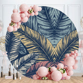 Aperturee - Sketch Leaves Circle Happy Birthday Backdrop