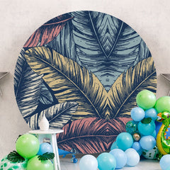 Aperturee - Sketch Leaves Circle Happy Birthday Backdrop