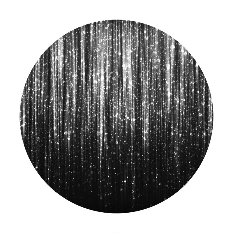 Aperturee - Sliver Bokeh Glitter Round Birthday Backdrop