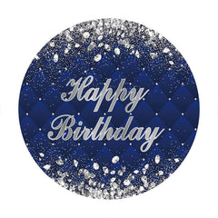 Aperturee - Sliver Diamonds Round Blue Birthday Backdrop