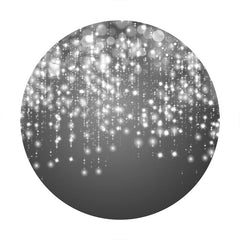 Aperturee - Sliver Glitter Bokeh Round Birthday Party Backdrop