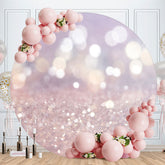 Aperturee - Sliver Glitter Bokeh Round Happy Birthday Backdrop