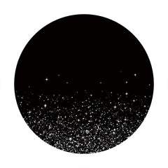 Aperturee - Sliver Glitter Round Black Birthday Backdrop