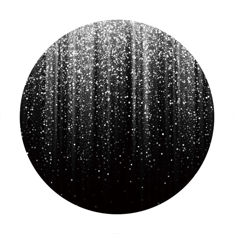 Aperturee - Sliver Spot Round Black Birthday Party Backdrop