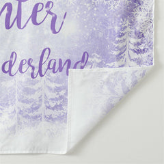 Aperturee - Snowflake Purple Onederland Forest Winter Backdrop