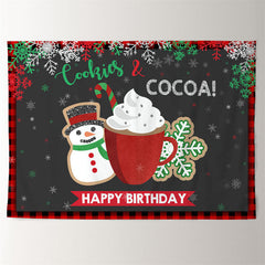 Aperturee - Snowman Cookies Cocoa Snowflake Birthday Backdrop
