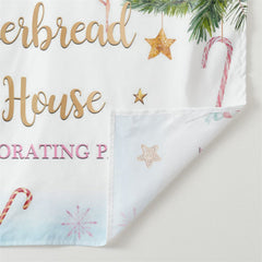 Aperturee - Snowy Gingerbread House Star White Xmas Backdrop