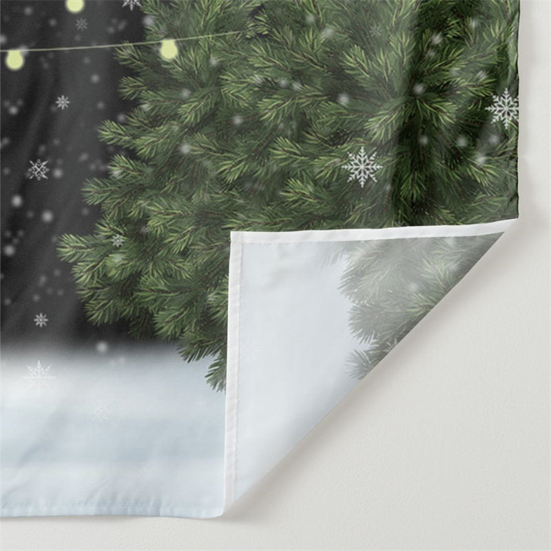 Aperturee - Snowy Tree Light Outdoor Winter Scene Backdrop