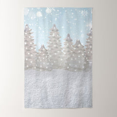 Aperturee - Snowy White Tree Winter Scene Photoshoot Backdrop
