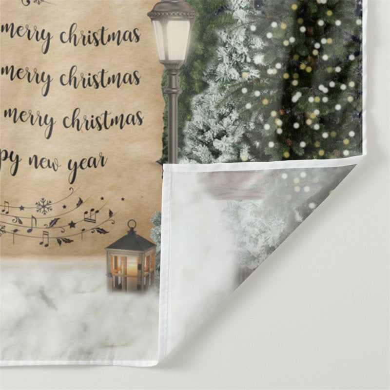 Aperturee - Song Lyrics Snowy Night Merry Christmas Backdrop