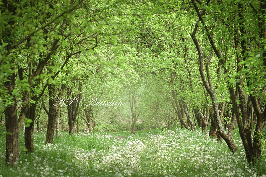 Aperturee - Spring Summer Flowers Forest Backdrop For Photo Booth
