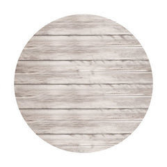 Aperturee - Stripe Wooden Happy Birthday Circle Backdrop