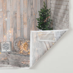 Aperturee - Tree Light Star Theme Wooden Christmas Backdrop