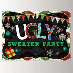 Aperturee - Ugly Sweater Party Merry Christmas Holiday Backdrop