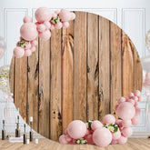 Aperturee - Vertical stripes Round Wood Birthday Backdrop