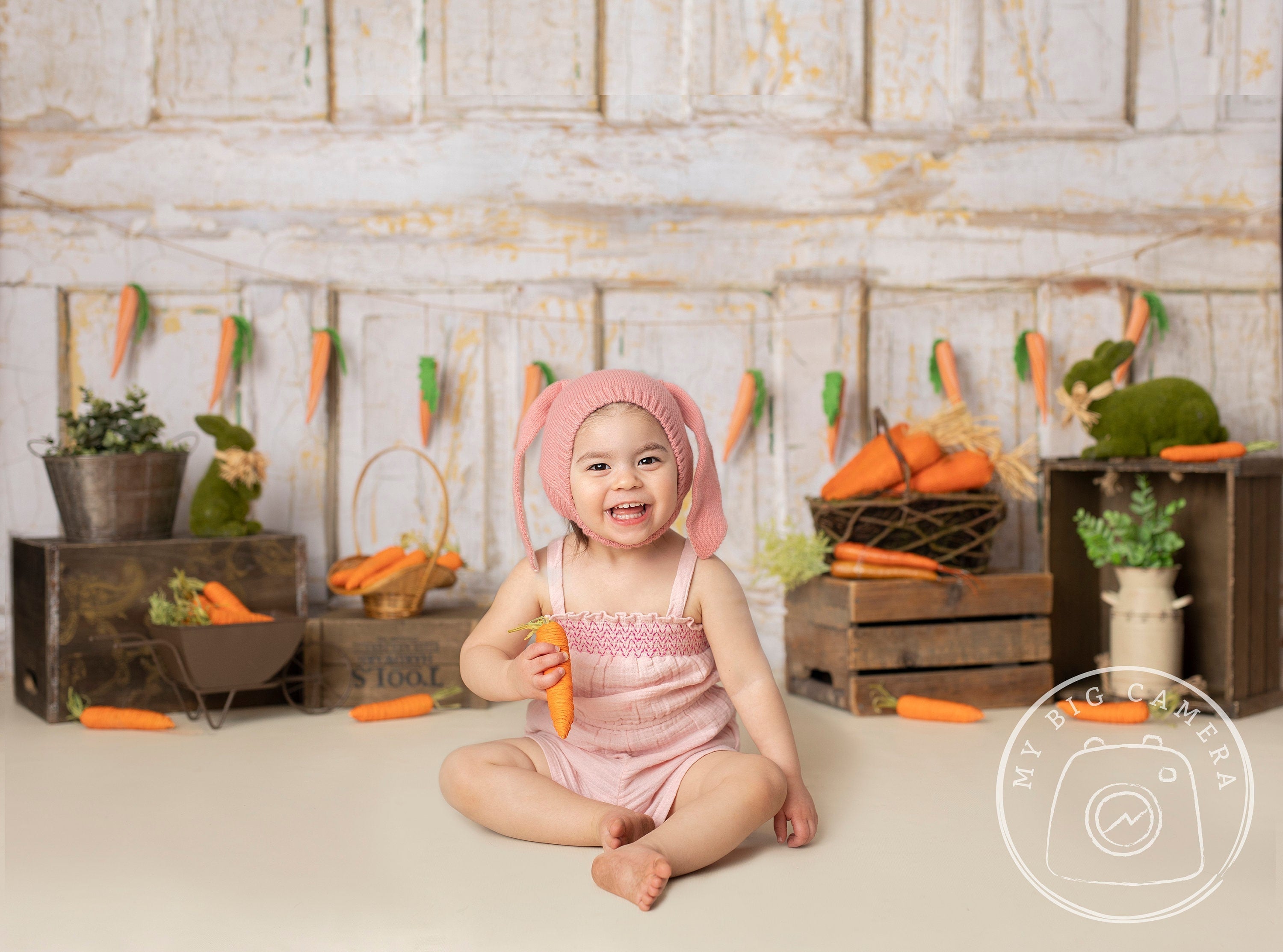 Aperturee - Vintage Rustic Easter Spring Backdrop For Photo Sessions