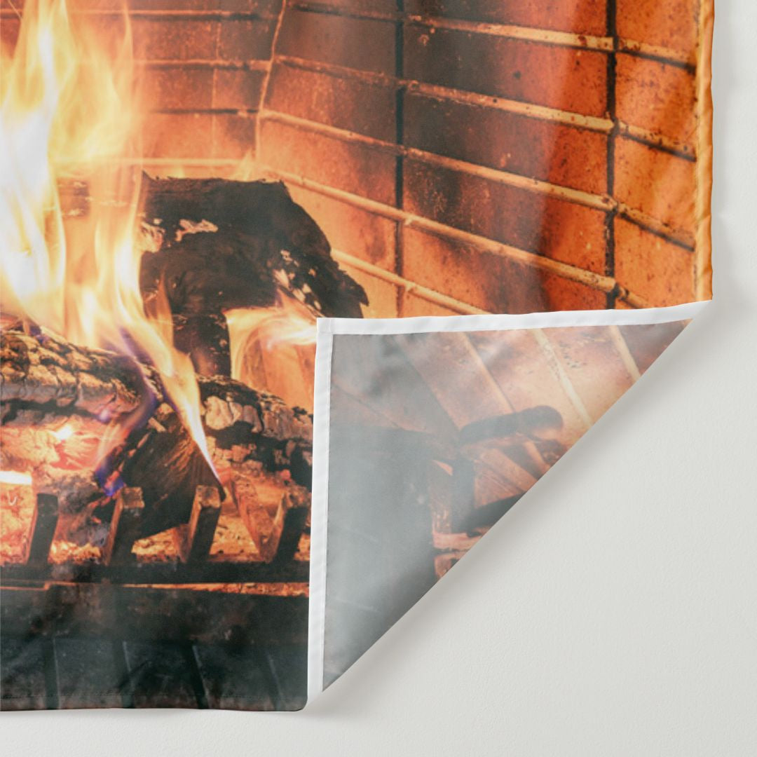 Aperturee - Warm Fireplace Andiron Wood Winter Scene Backdrop