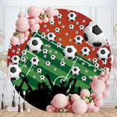 Aperturee - White Football Round Happy Birthday Backdrop
