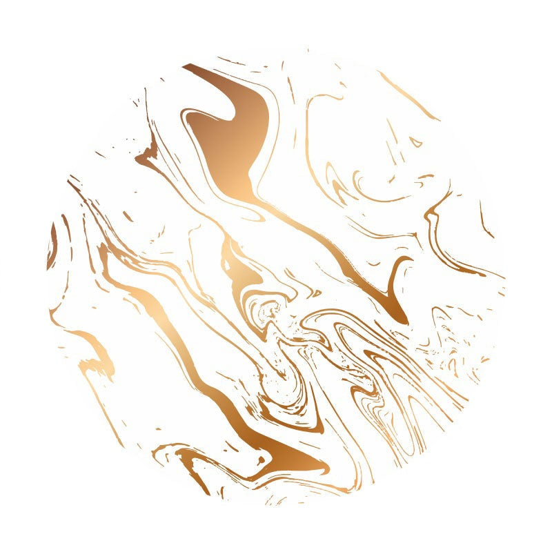 Aperturee - White Gold Abstract Line Round Birthday Backdrop