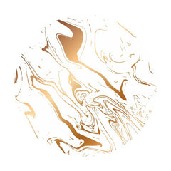 Aperturee - White Gold Abstract Line Round Birthday Backdrop