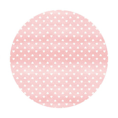 Aperturee - White Love Round Pink Girls Birthday Backdrop