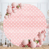 Aperturee - White Love Round Pink Girls Birthday Backdrop