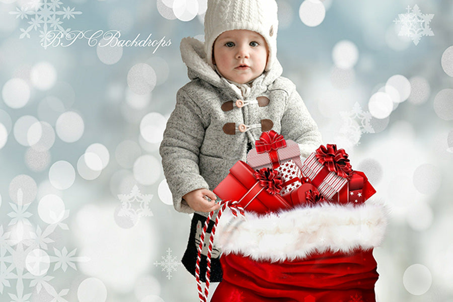 Aperturee - Winter Christmas Santa Gifts Backdrop For Portrait