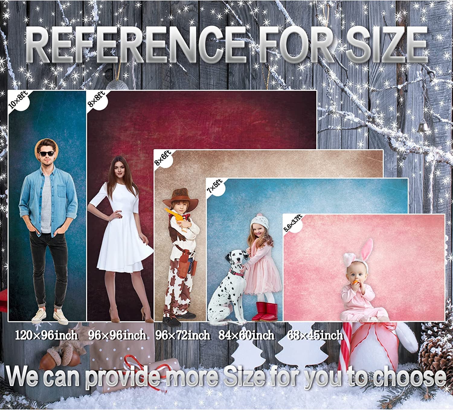 Aperturee - Winter Snowman Santa Gift Wood Christmas Backdrop