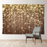 Aperturee - Wood Light Spot Glitter Winter Christmas Backdrop