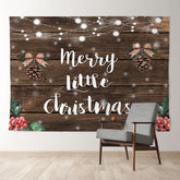 Aperturee - Wooden Glitter Merry Little Christmas Backdrop
