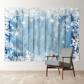 Aperturee - Wooden Snowflake Star Pearl Merry Christmas Backdrop