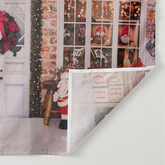 Aperturee - Xmas Tree Santa White Door Wreath Light Backdrop