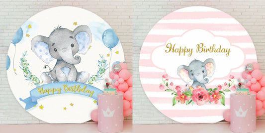Elephant Birthday Backdrops Best Wishing To Kids