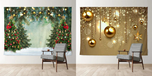 Colorful Metal Baubles In Christmas Backdrops To Impress Guests