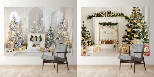 Christmas Tree Backdrop Decor Ideas To Match Your Wall Colour
