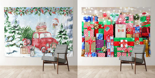 Hilarious Christmas Backdrops With Amounts of Gifts For Kids