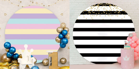 Colorful Stripe Theme Backdrops for Birthday Party - Aperturee