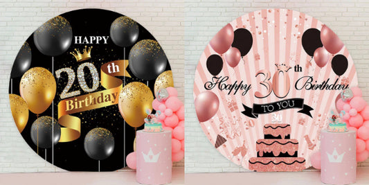 Glitter Birthday Backdrops with Corresponding Number in Center