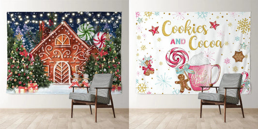 Coziness Taste Of Gingerbreads In Christmas Party Backdrops