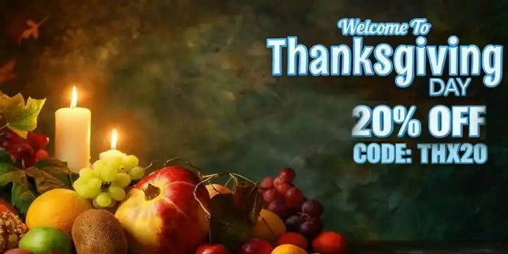 20% off fruit basket with candles.