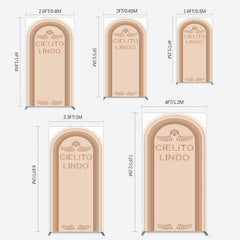 Aperturee - Aperturee Light Brown Leaf Cielito Lindo Birthday Rectangle Backdrop