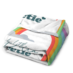 Aperturee - Colorful Rainbow Little Sweetie Custom Name Blanket