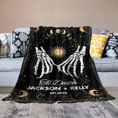 Aperturee - Skeleton Till Death Halloween Custom Name Blanket