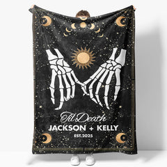 Aperturee - Skeleton Till Death Halloween Custom Name Blanket