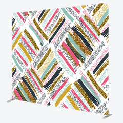 Aperturee - Aperturee Glitter Painted Stripes Fabric Party Backdrop Cover
